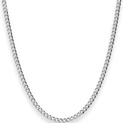 3mm Panzerkette Silberkette Collier Halskette aus 925 Silber rhodiniert 60cm