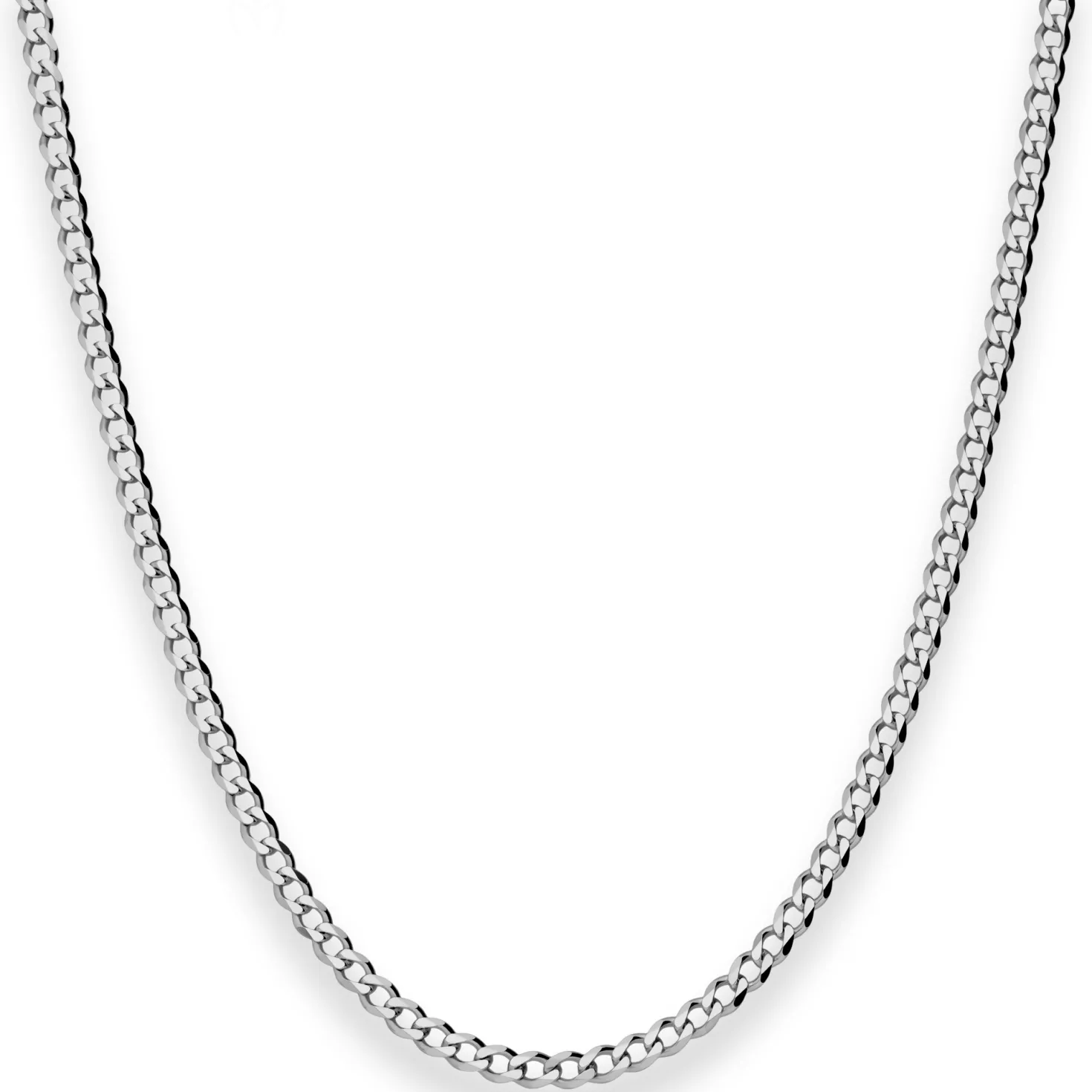 3mm Panzerkette Silberkette Collier Halskette aus 925 Silber rhodiniert 60cm