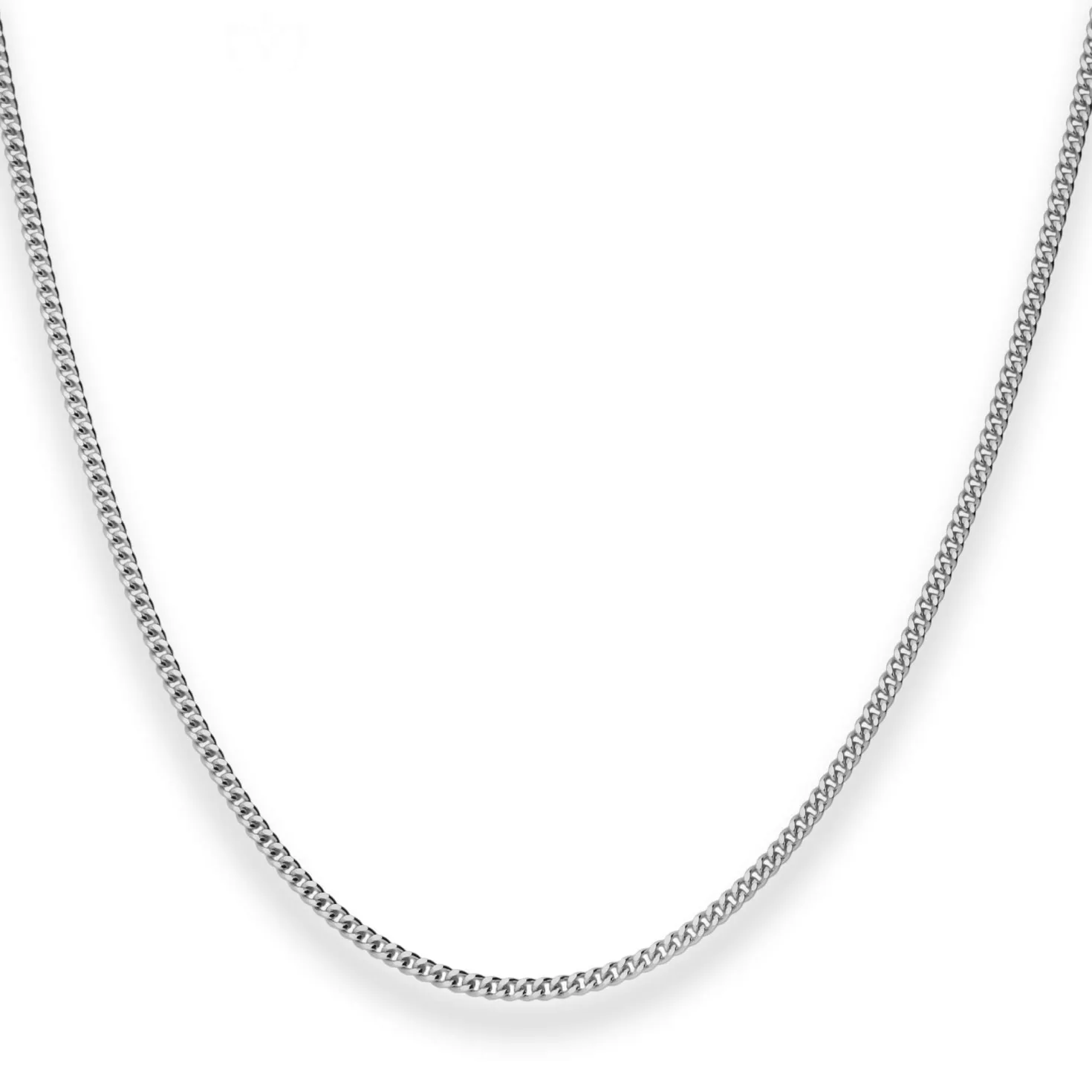 1,7mm Panzerkette Silberkette Collier Halskette aus 925 Silber rhodiniert 55cm