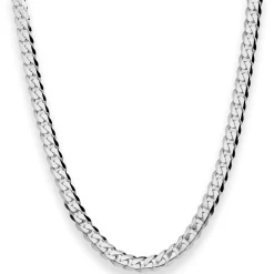 6mm Panzerkette Silberkette Collier Halskette aus 925 Silber rhodiniert 50cm