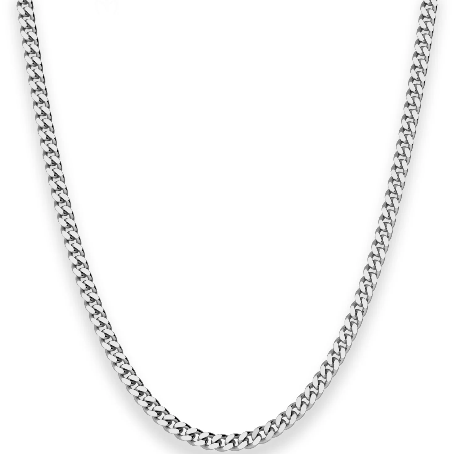 3,3mm Panzerkette Silberkette Collier Halskette aus 925 Silber rhodiniert 50cm
