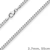 2,7mm Panzerkette Silberkette Collier Halskette aus 925 Silber rhodiniert 55cm