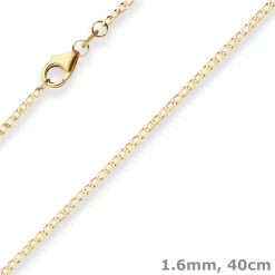 1,6mm Panzerkette weit Collier Halskette aus 333 Gold Gelbgold 40cm