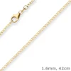 1,6mm Panzerkette weit Collier Halskette aus 585 Gold Gelbgold 42cm