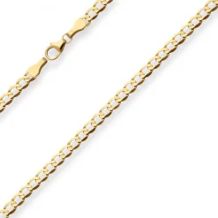 3,9mm Panzerkette weit Goldkette Collier Halskette aus 585 Gold Gelbgold 55cm