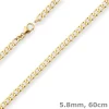 5,8mm Panzerkette weit Goldkette Collier Halskette aus 333 Gold Gelbgold 60cm