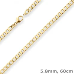 5,8mm Panzerkette weit Goldkette Collier Halskette aus 333 Gold Gelbgold 60cm