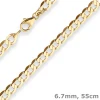 6,7mm Panzerkette weit Goldkette Collier Halskette aus 333 Gold Gelbgold 55cm