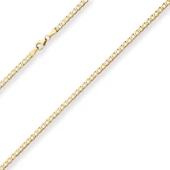 3,3mm Panzerkette weit Goldkette Collier Halskette aus 585 Gold Gelbgold 45cm