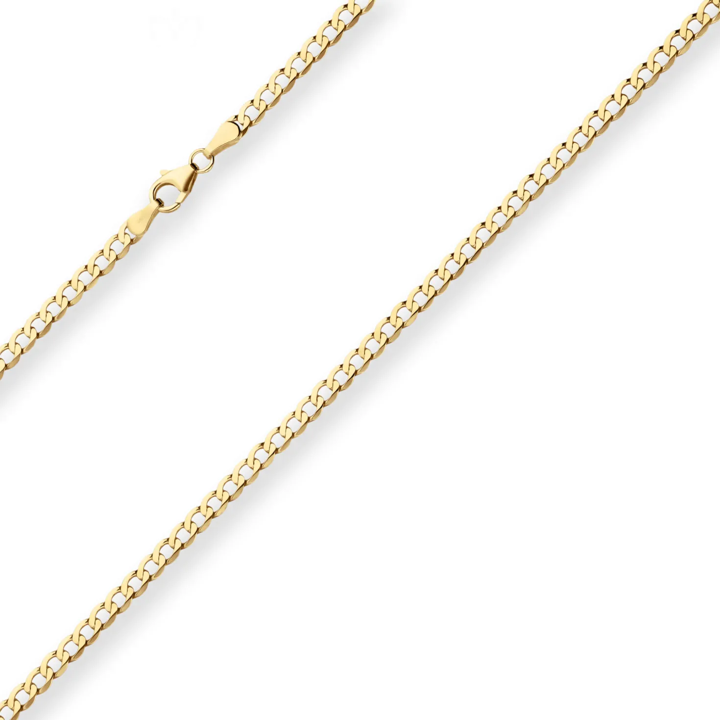 3,3mm Panzerkette weit Goldkette Collier Halskette aus 333 Gold Gelbgold 50cm