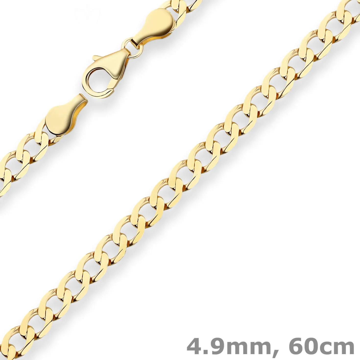 4,9mm Panzerkette weit Goldkette Collier Halskette aus 333 Gold Gelbgold 60cm