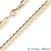 6,7mm Panzerkette weit Goldkette Collier Halskette aus 585 Gold Gelbgold 50cm