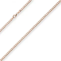 3,3mm Panzerkette weit Goldkette Collier Halskette aus 585 Gold Rotgold 50cm