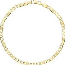 3,8mm Panzer-Steg Armband Armschmuck Goldarmband aus 333 Gold Gelbgold 19cm
