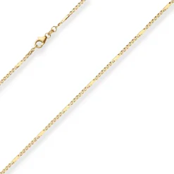 1,9mm Panzerstegkette Collier Halskette aus 585 Gold Gelbgold 50cm