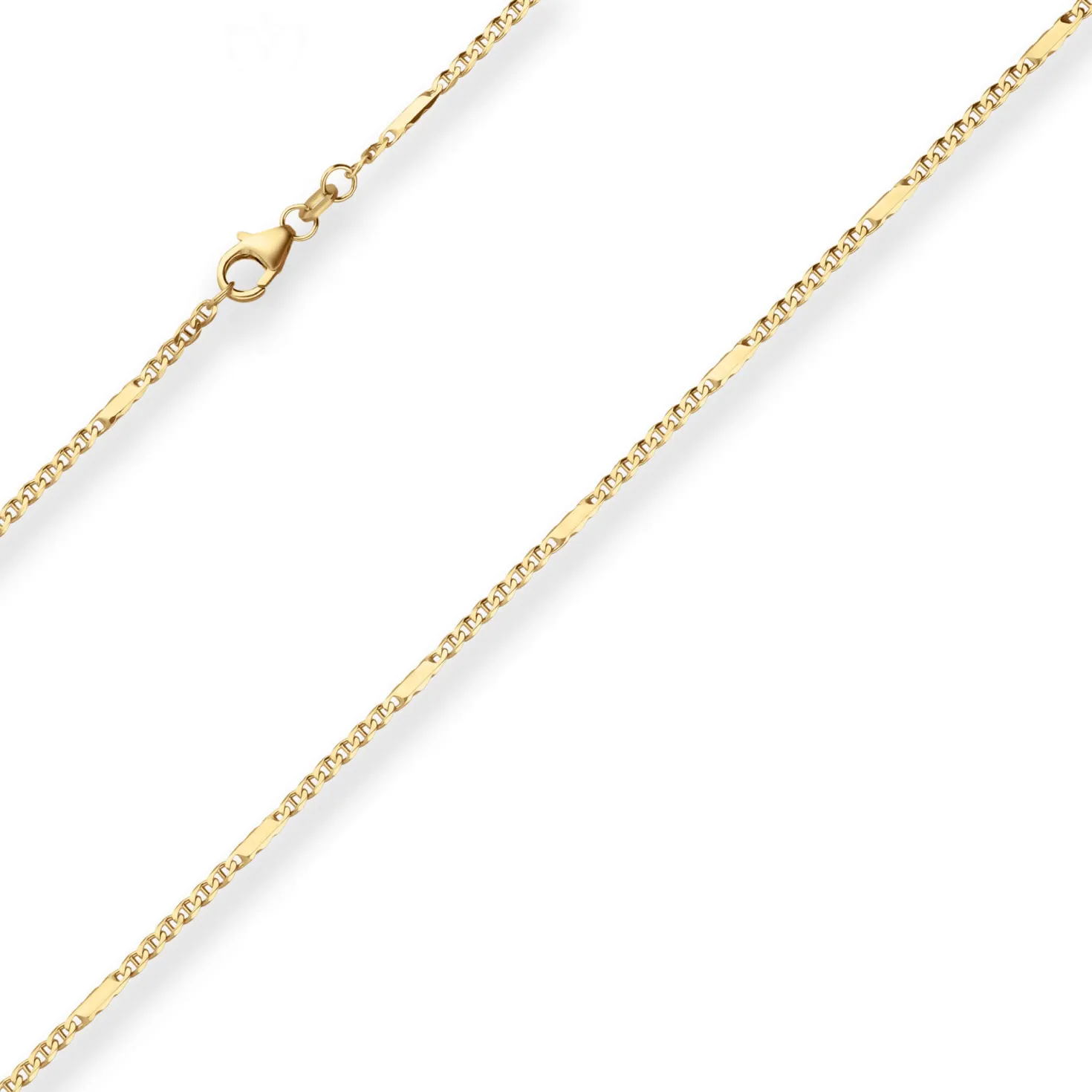 1,9mm Panzerstegkette Collier Halskette aus 333 Gold Gelbgold 50cm