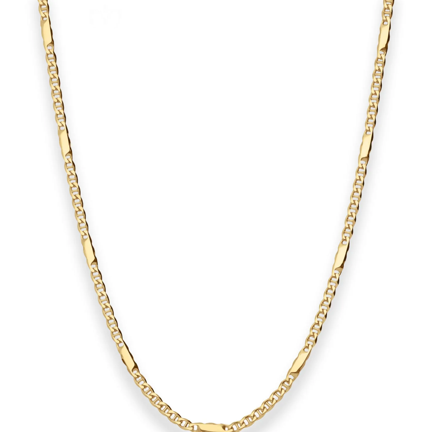 1,9mm Panzerstegkette Collier Halskette aus 333 Gold Gelbgold 50cm