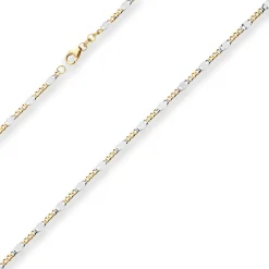 3,1mm Panzerstegkette Collier Halskette aus 585 Gold Gelbgold 50cm