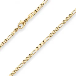 2,5mm Panzerstegkette Goldkette Collier Halskette aus 375 Gold Gelbgold 50cm