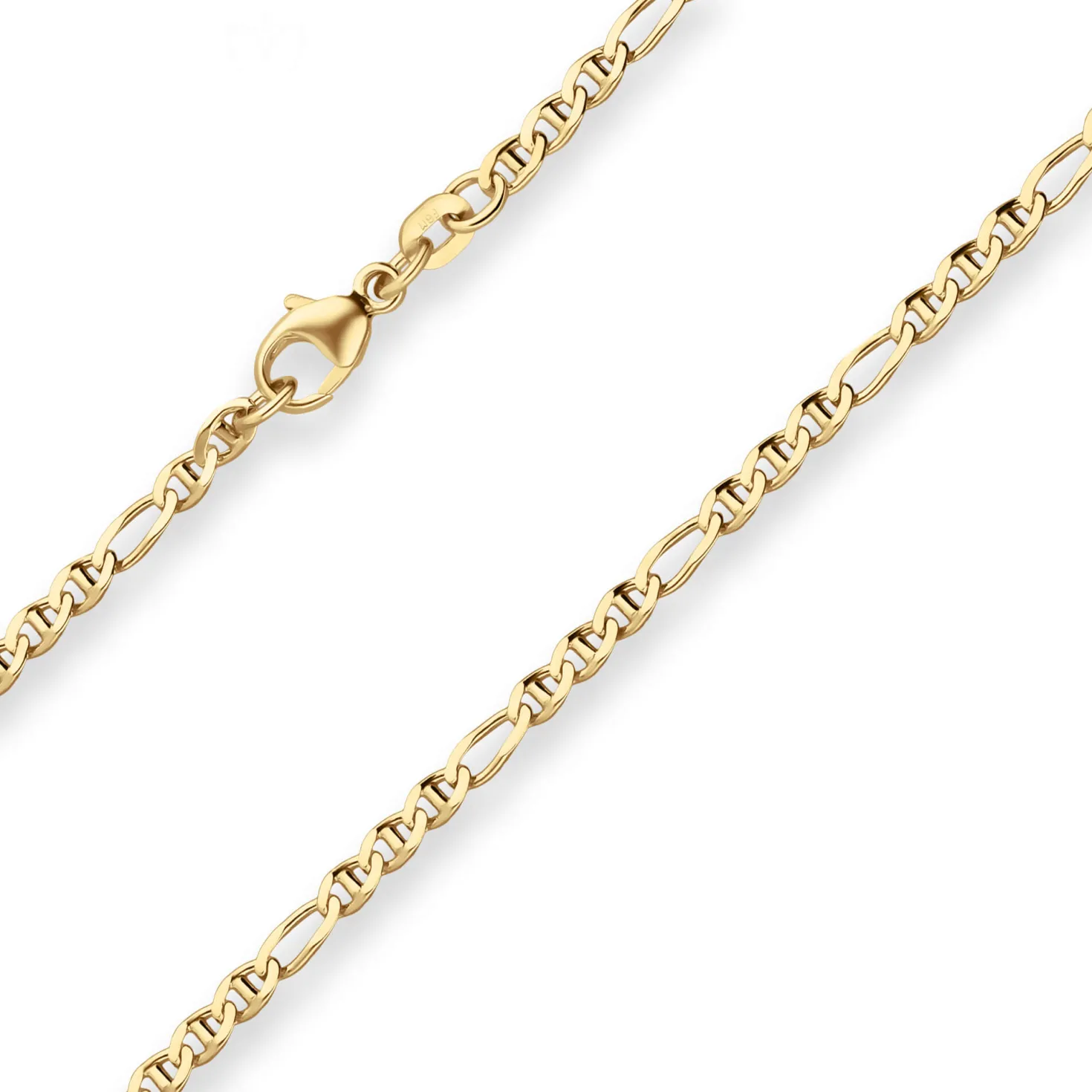 2,5mm Panzerstegkette Goldkette Collier Halskette aus 375 Gold Gelbgold 50cm