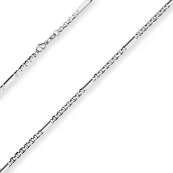 2,9mm Panzerstegkette Kette Collier Halskette aus 925 Silber rhodiniert 50cm