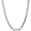 5,2mm Panzerstegkette Kette Collier Halskette aus 925 Silber rhodiniert 50cm