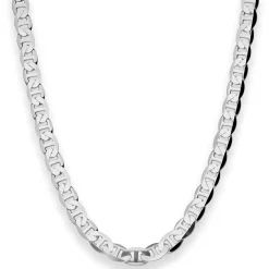 6,5mm Panzerstegkette Kette Collier Halskette aus 925 Silber rhodiniert 50cm