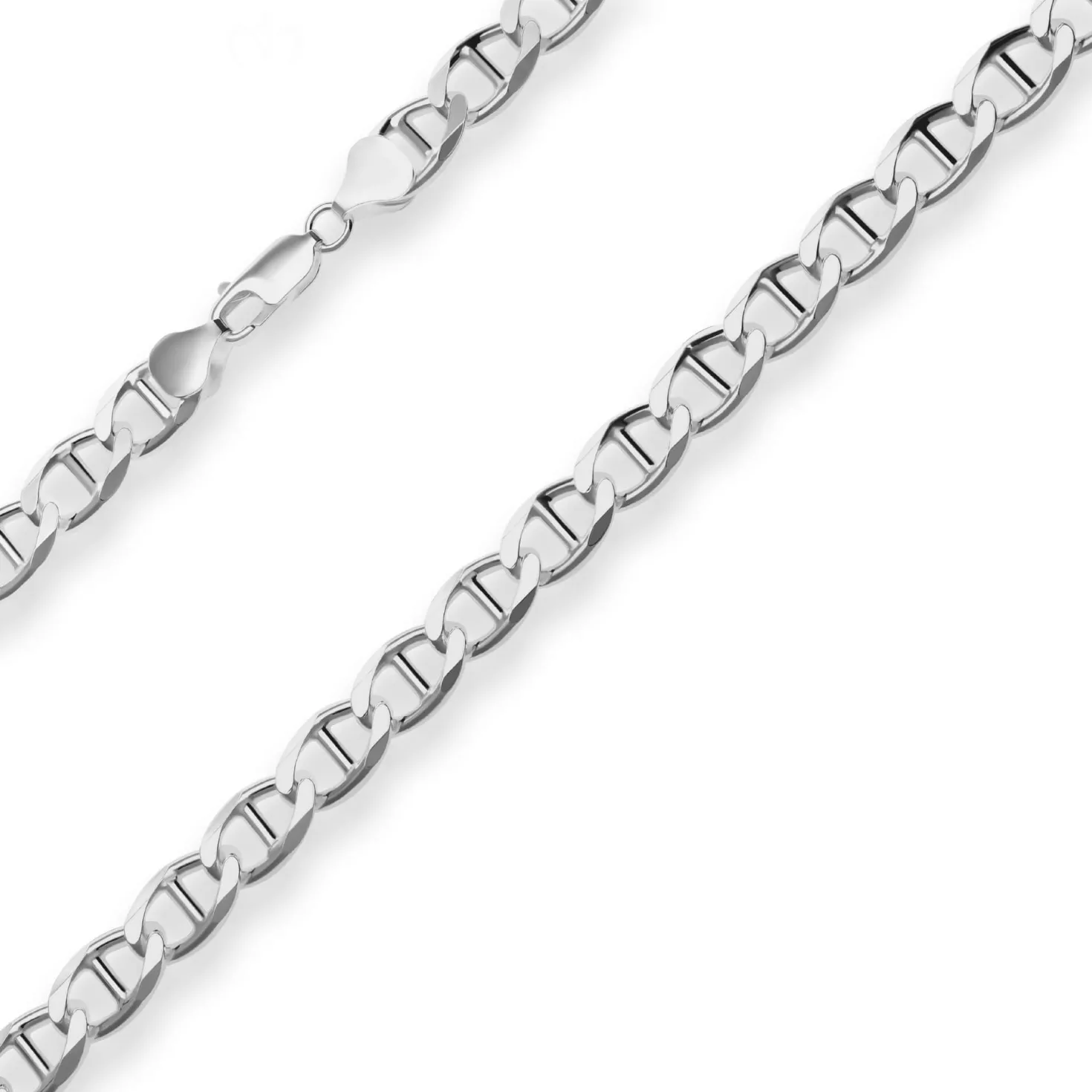 8,4mm Panzerstegkette Silberkette Collier Halskette aus 925 Silber 55cm