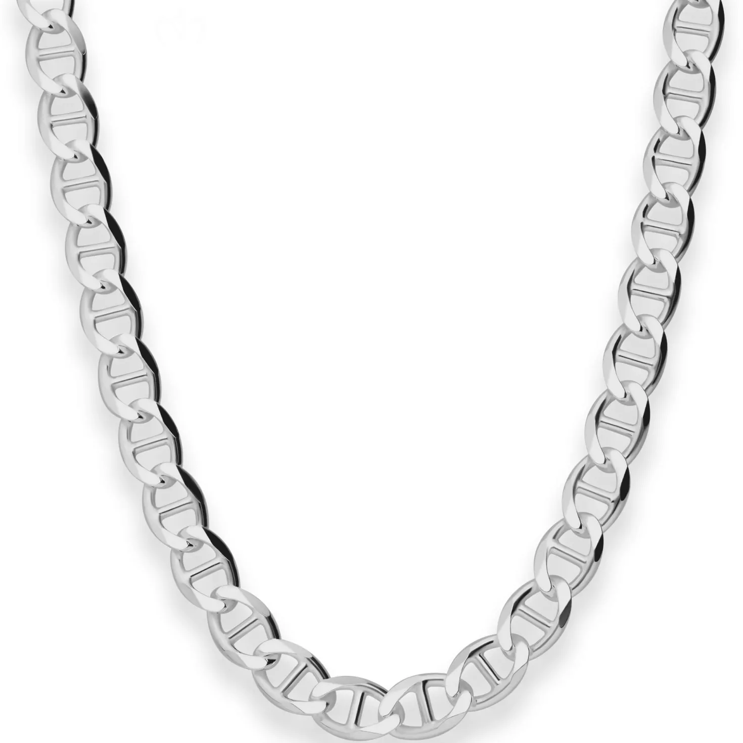8,4mm Panzerstegkette Silberkette Collier Halskette aus 925 Silber 55cm
