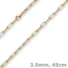 3,5mm Paper Clip Anker weit Kette Collier Halskette aus 585 Gold Rotgold 45cm