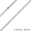 3,5mm Paper Clip Anker weit Kette Collier Halskette aus 585 Gold Weißgold 90cm