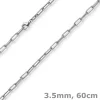 3,5mm Paper Clip Anker weit Kette Collier Halskette aus 585 Gold Weißgold 60cm