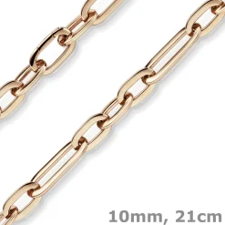 10mm Paper-Clip Armband Armkette Armschmuck aus 585 Gold Rotgold glänzend 21cm