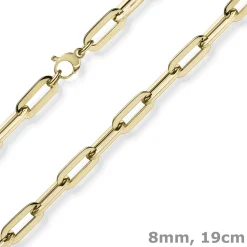8mm Paper Clip Armband Armschmuck Armkette 585 Gold Gelbgold 19cm