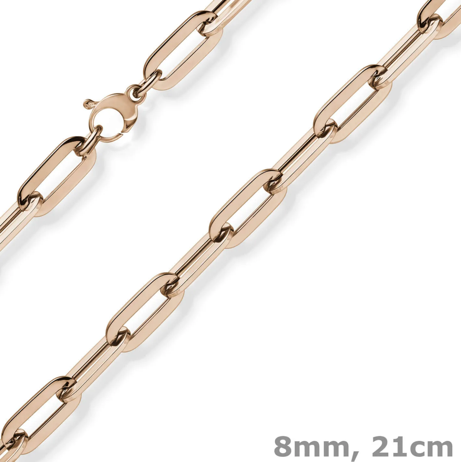 8mm Paper Clip Armband Armschmuck Armkette 750 Gold Rotgold 21cm