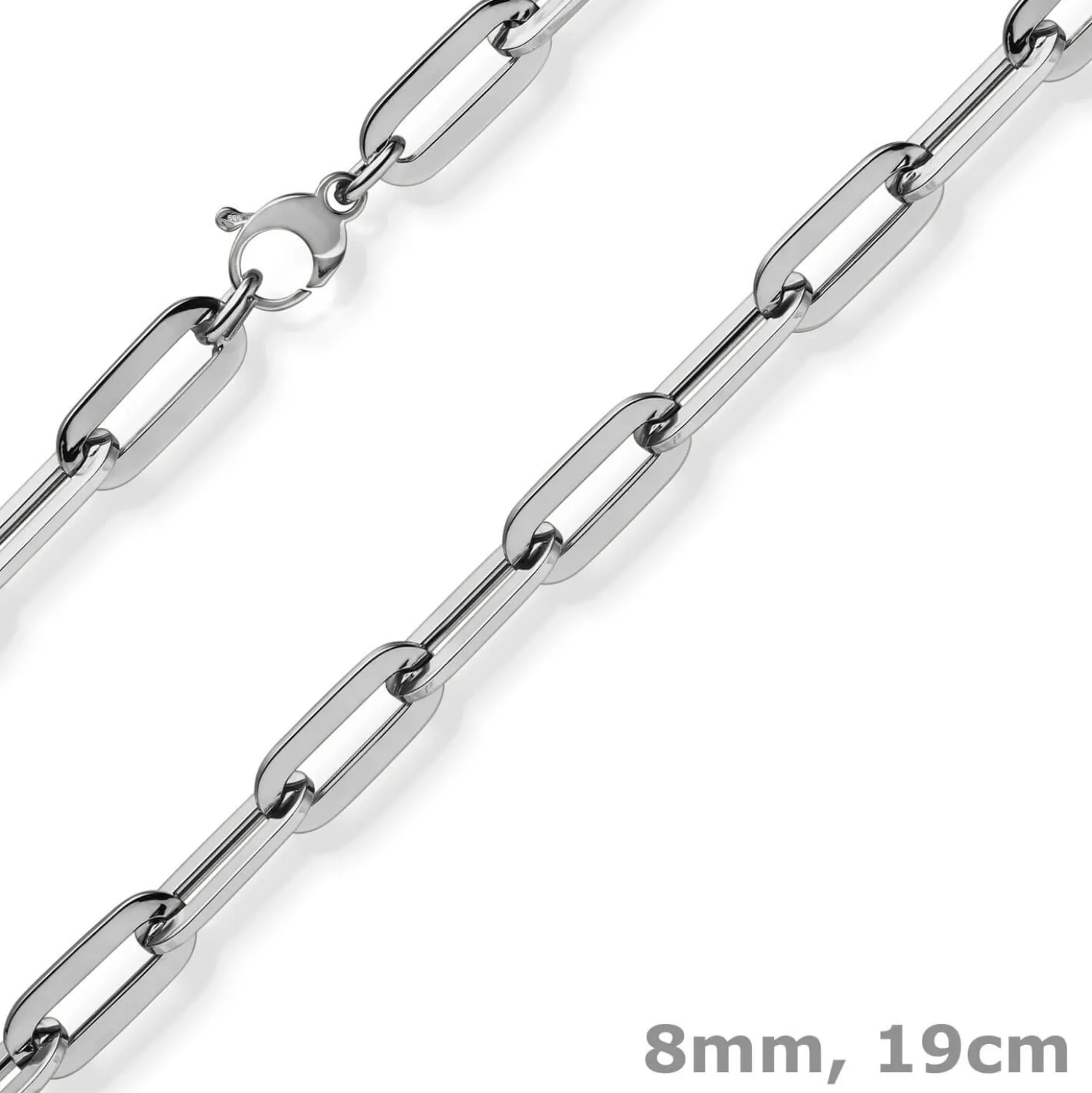 8mm Paper Clip Armband Armschmuck Armkette 585 Gold Weißgold 19cm
