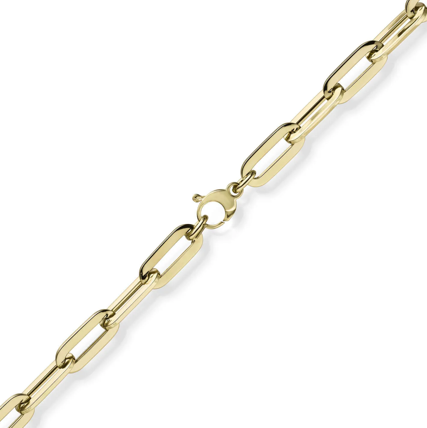 8mm Paper Clip Kette Halskette Collier aus 750 Gold Gelbgold 45cm