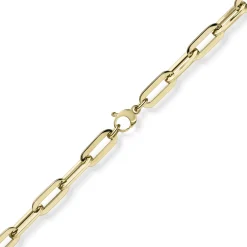 8mm Paper Clip Kette Halskette Collier aus 750 Gold Gelbgold 50cm