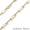 6,5mm Paper Clip Kette Halskette Collier aus 585 Gold Gelbgold 45cm