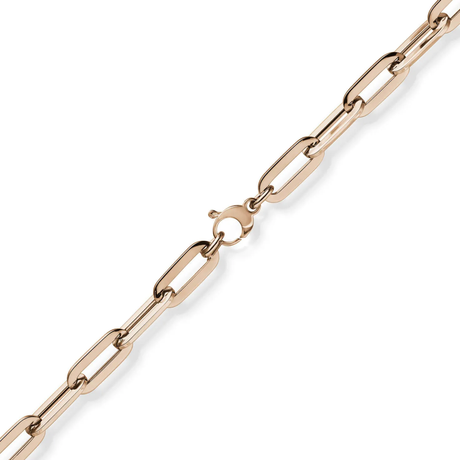 8mm Paper Clip Kette Halskette Collier aus 750 Gold Rotgold 45cm