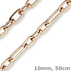 10mm Paper-Clip Kette Halskette Collier aus 585 Gold Rotgold glänzend 50cm