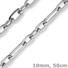 10mm Paper-Clip Kette Halskette Collier aus 585 Gold Weißgold glänzend 50cm