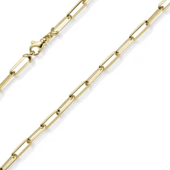 4,5mm Paper-Clip Kette Halskette Collier 585 Gold Gelbgold massiv 60cm