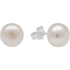 8,5-9,0 mm Perlen Ohrstecker 925 Silber rose Süßwasser-Zuchtperlen