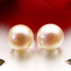 8,5-9,0 mm Perlen Ohrstecker 925 Silber rose Süßwasser-Zuchtperlen