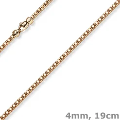 4mm Phantasiearmband Armkette Armschmuck aus 585 Gold Rotgold glänzend 19cm