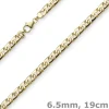 6,5mm Phantasiearmband Armkette Armschmuck, 585 Gold Gelbgold, glänzend, 19cm