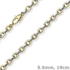 5,5mm Phantasie-Armband Armkette Armschmuck 585 Gold Gelbgold & Weißgold 19cm