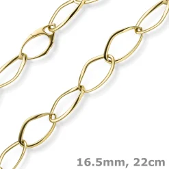 16,5mm Phantasie-Armband Armkette aus 585 Gold Gelbgold 22cm