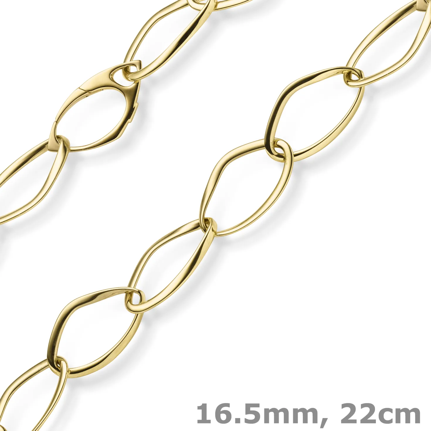 16,5mm Phantasie-Armband Armkette aus 585 Gold Gelbgold 22cm
